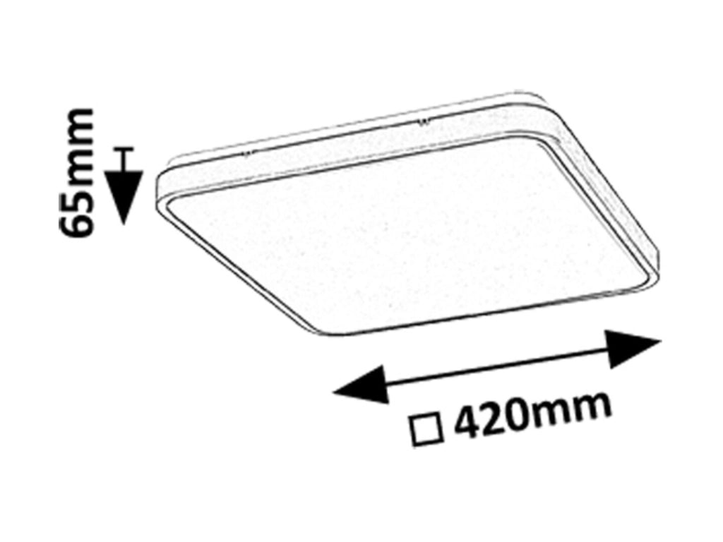 Plafoniera bagno LED quadrata nera 42 cm IP44 36W Rabalux Alenzo