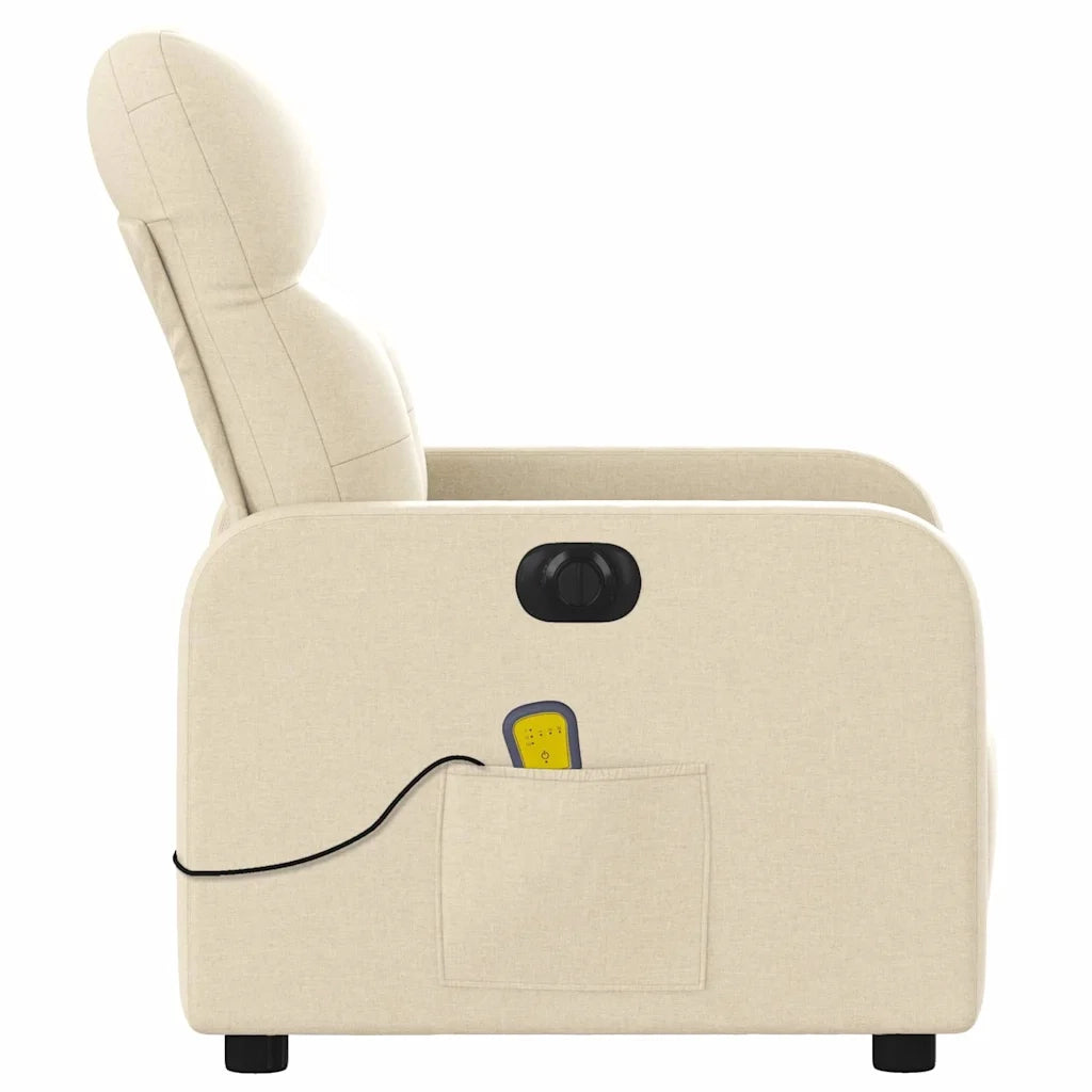 Divano Sedia-Poltrona Reclinabile Massaggiante Elettrica Crema in Tessuto 685520
