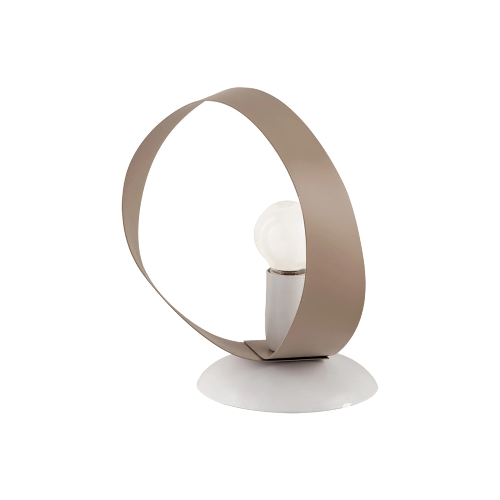 Lumetto Moderno Primula 1 Luce In Ferro Laccato Bianco E Tortora