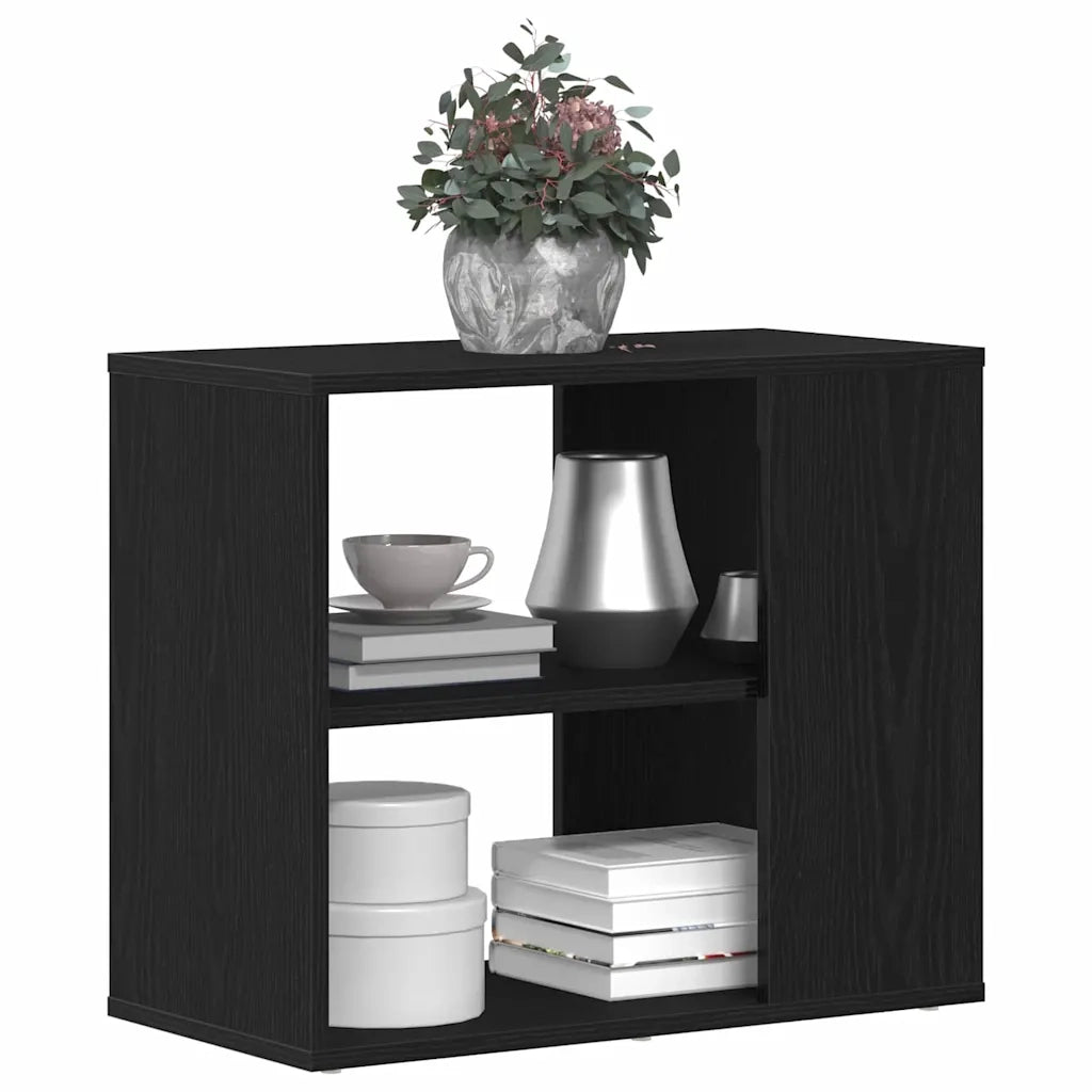 Credenza-Buffet-Armadio da cucina Rovere Nero 60 x 30 x 50 cm Legno multistrato