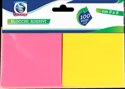 BLOCCHI ADESIVI IN SET DA 100 FOGLI X 2 PACCHI  8 X 8 CM