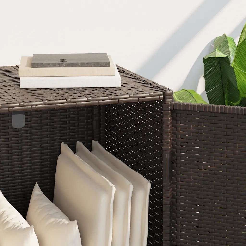 Armadietto Portaoggetti Giardino Marrone 83x45x76 cm Polyrattan 365544