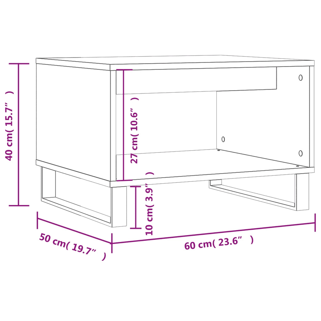 Tavolino da Salotto Bianco 60x50x40 cm in Legno Multistrato 829260