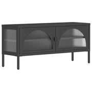 Mobile TV | Armadietto TV | Mobile Porta TV Nero 105x35x50 cm Vetro e Acciaio