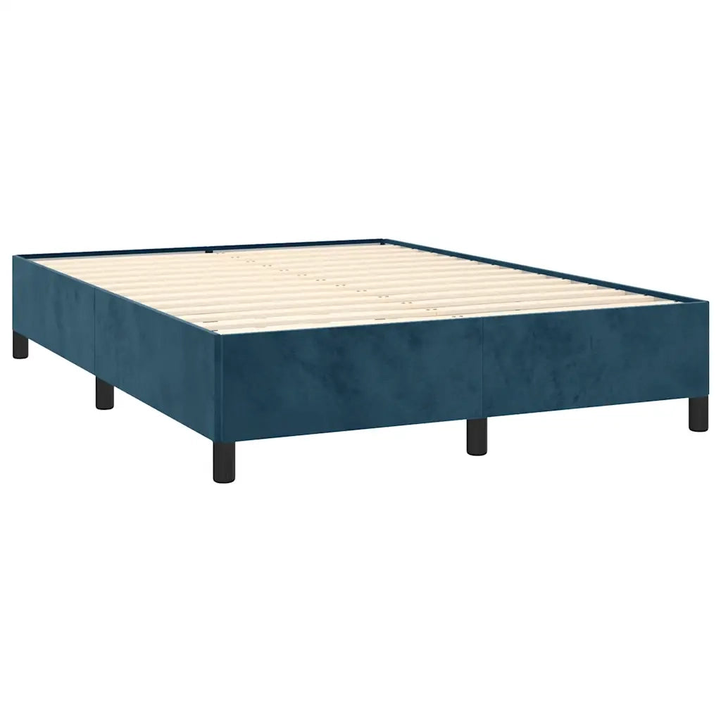 Giroletto a Molle con Materasso Blu Scuro 140x190 cm in Velluto 3132739