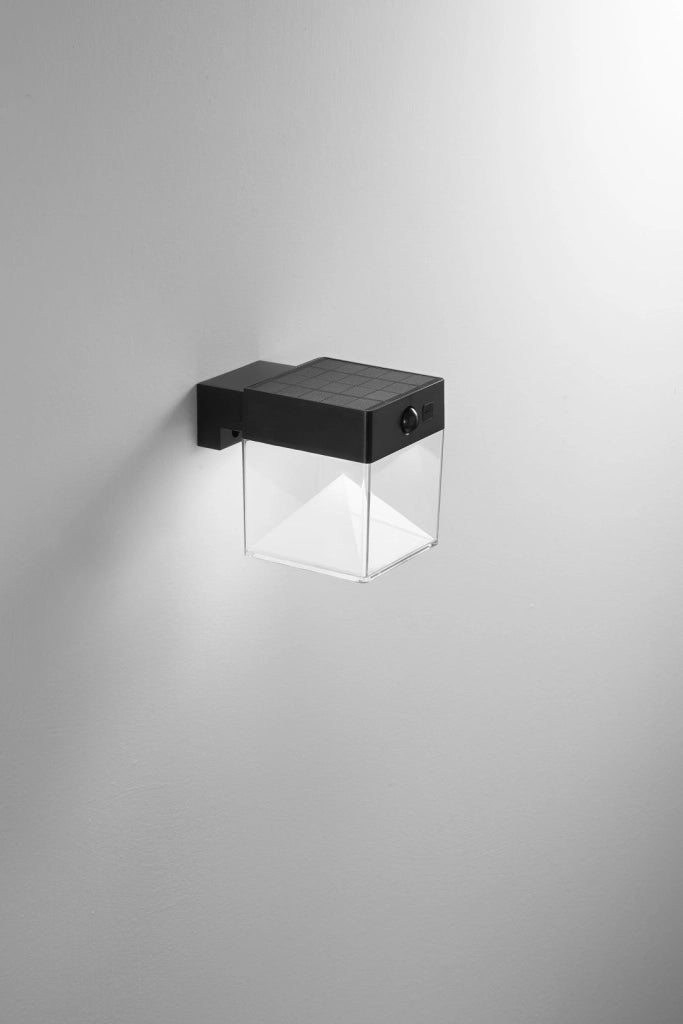 APPLIQUE LED GIZAH QUADRATA 500LM 3000K / 4000K / 6500K CON PANNELLO SOLARE E SENSORI IP54