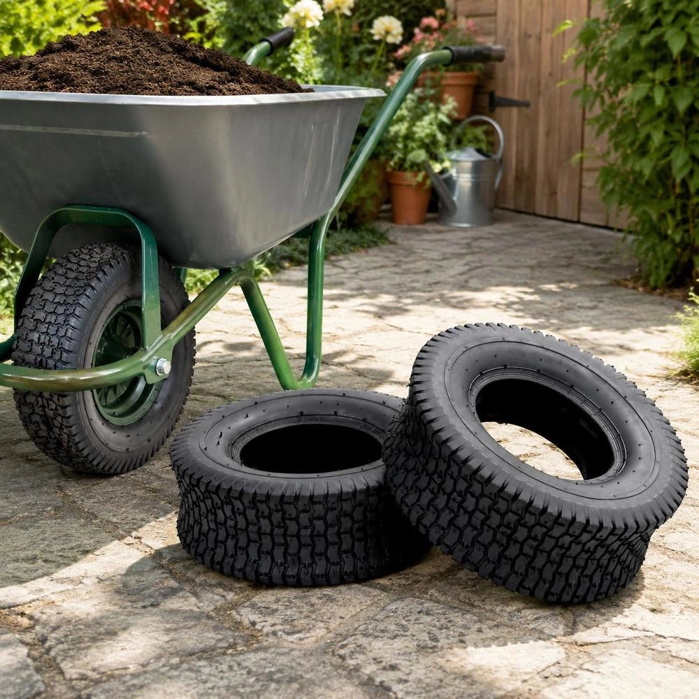 Wheelbarrow Tires, 2 Pieces, 13x5.00-6 4PR Rubber