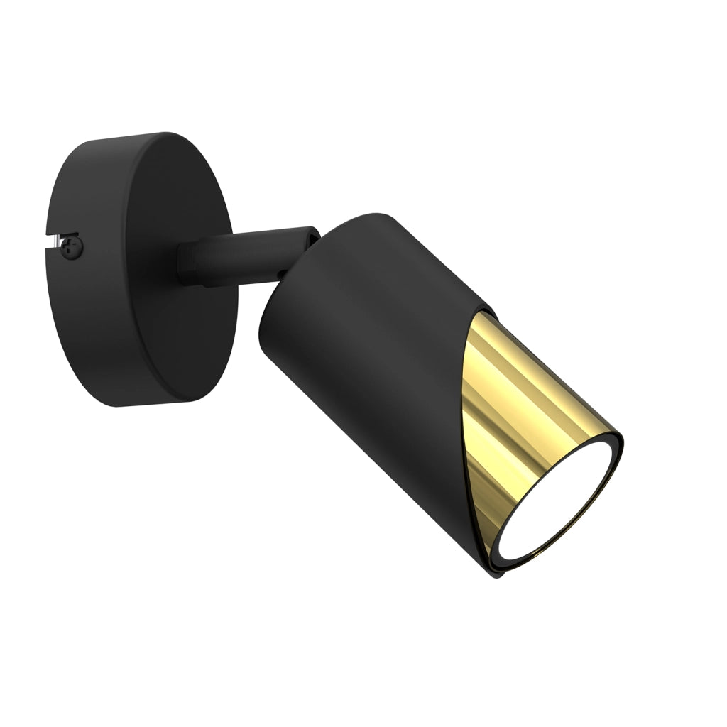 Spot plafone/parete Shift nero-oro orientabile GU10 Luminex