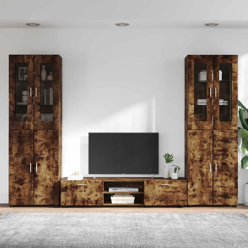 Set mobile TV FLORIN 3 pcs Rovere fumé Legno multistrato