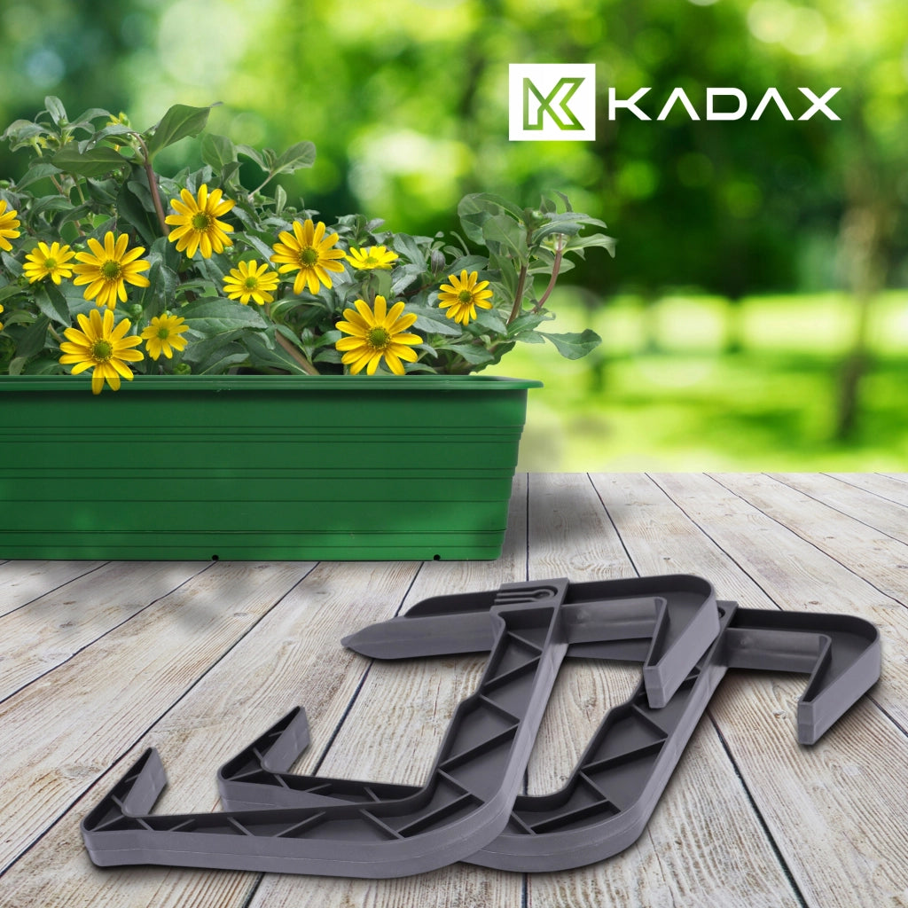 Set di 2 ganci appendiabiti KADAX per vasi da fiori, fioriere da balcone e ringhiere.