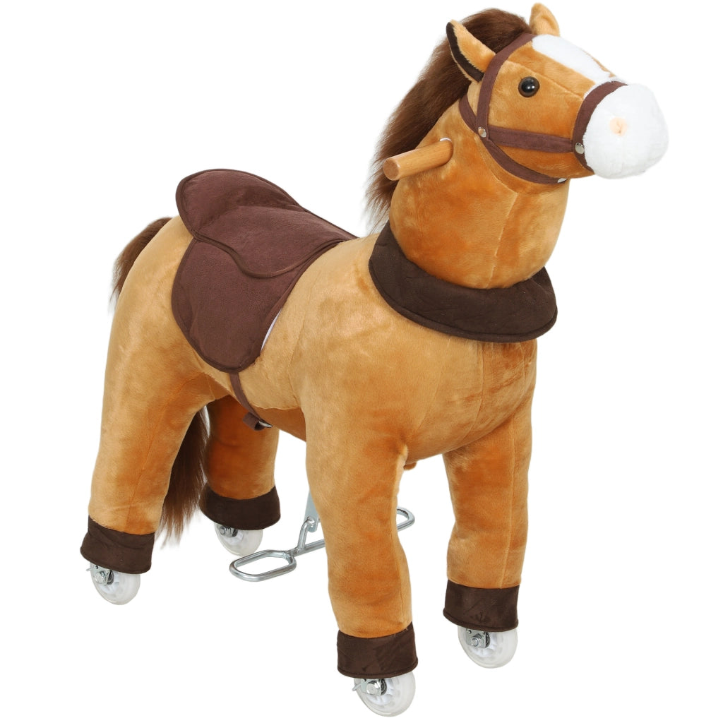 Cavallo a dondolo per bambini ¨C zephmum ¨C Tessuto marrone scuro