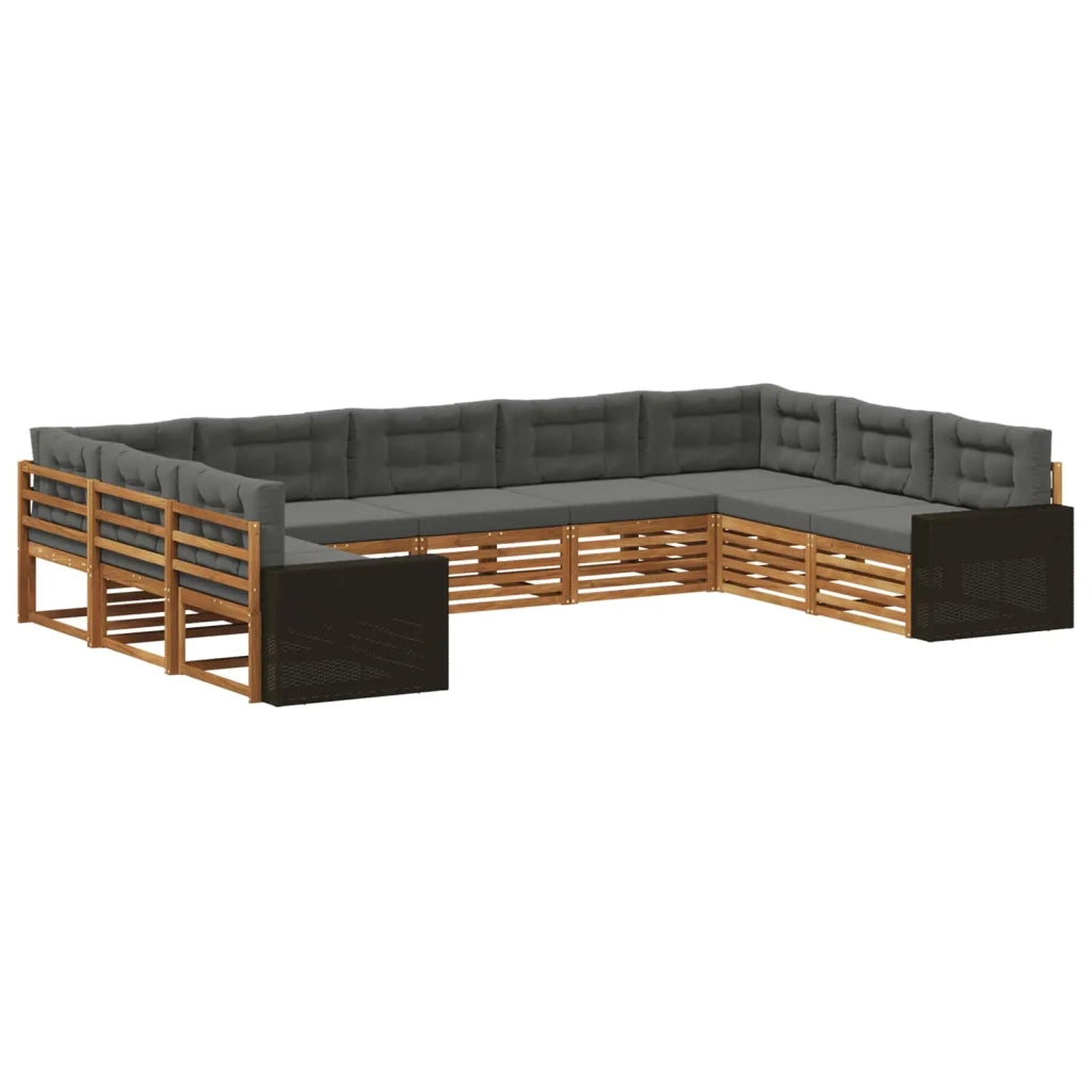 Set di divani da esterno 9 pz Naturale e Antracite 3383845