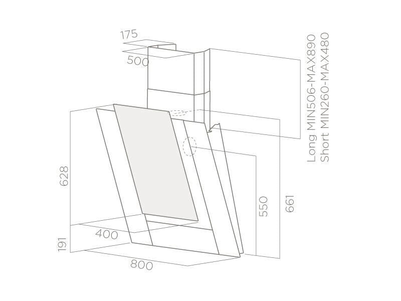 Elica PRF0010404A Cappa da Parete ICO BL-F-80 Nera 801 m³-h Classe E