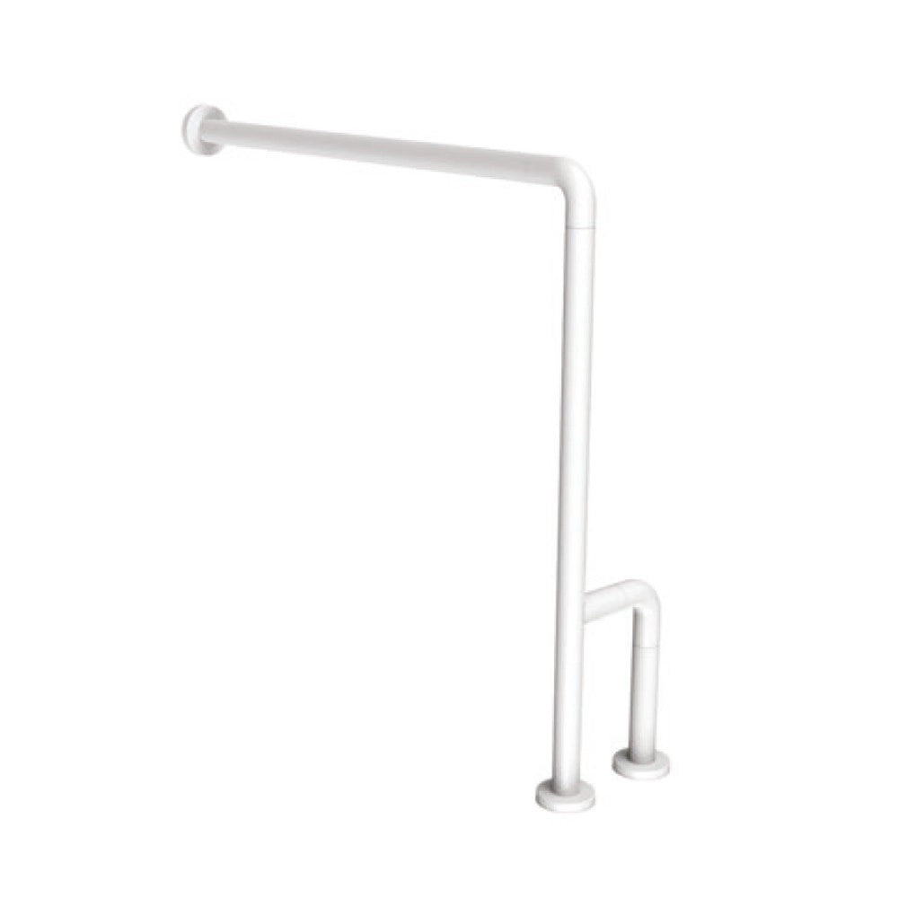 Barra maniglione parete e pavimento per disabili e terza etã€ destra o sinistra alluminio nylon bianco