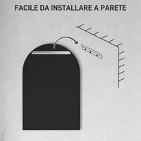 Specchio ad Arco 60x3x90 cm in Lega di Alluminio e Vetro Nero