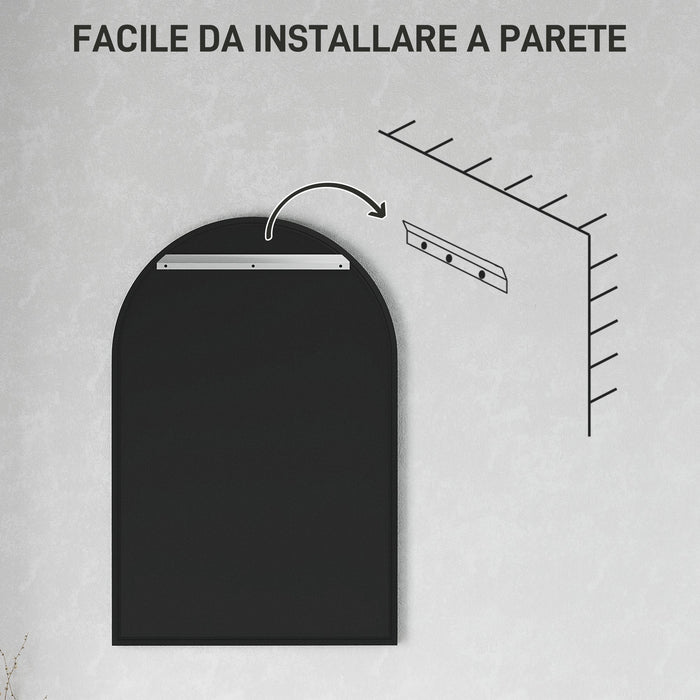Specchio ad Arco 60x3x90 cm in Lega di Alluminio e Vetro Nero