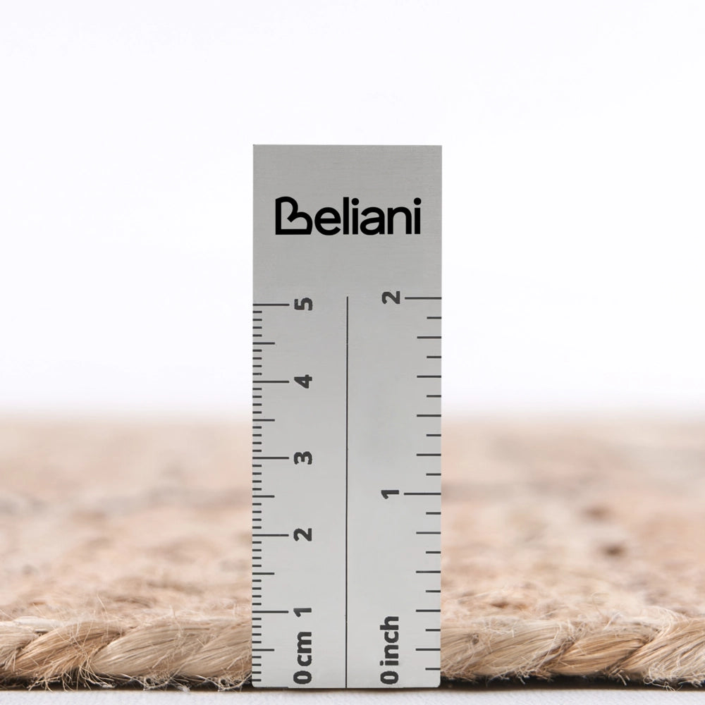 Tappeto in juta beige 160 x 230 cm con motivi decorativi rettangolare tessuto stile rustico per soggiorno e camera da letto
