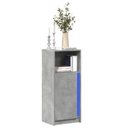 Credenza con LED-Buffet-Armadio da cucina Grigio Cemento 42,5x34x100cm Legno Multistrato