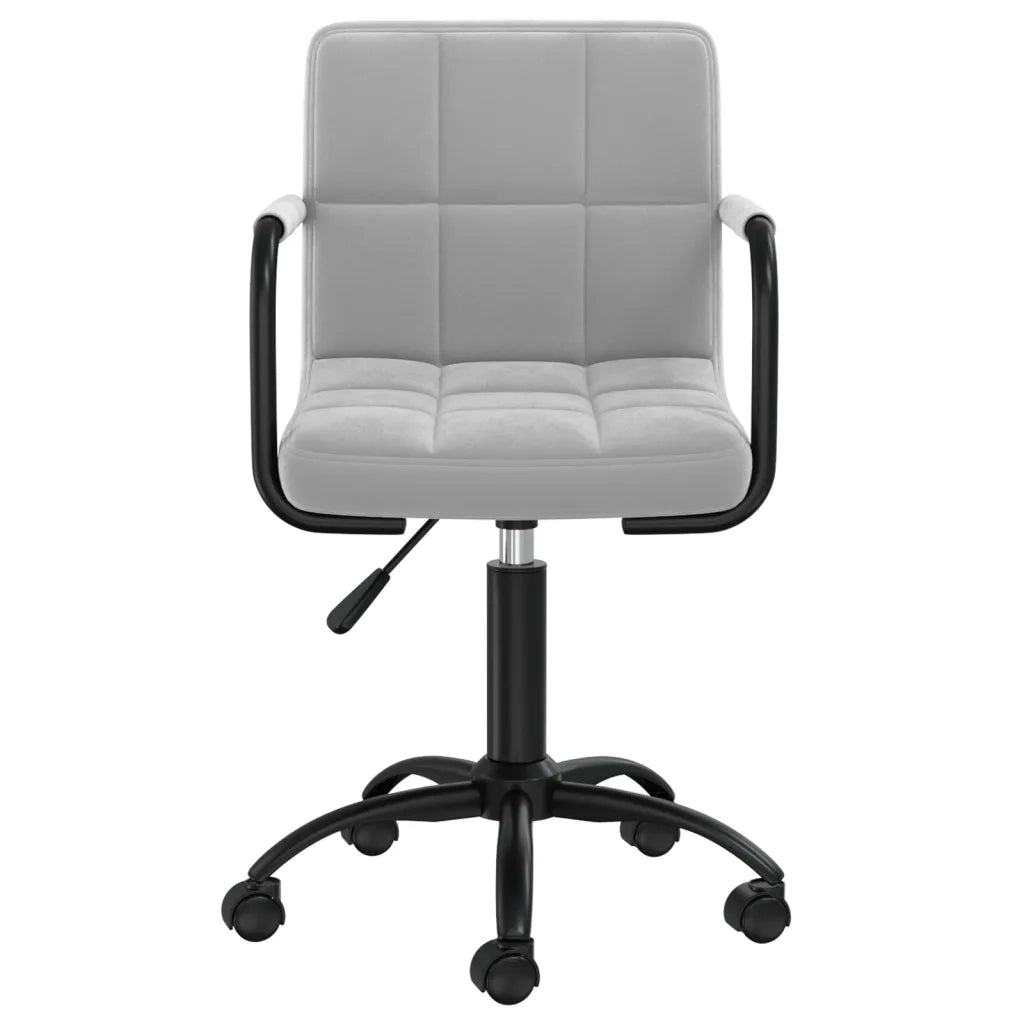 Sedia da Ufficio Girevole Grigio Chiaro in Velluto