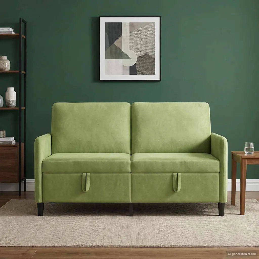 Divano con Storage Verde chiaro 152 x 78 x 87 cm Poliestere 42036936