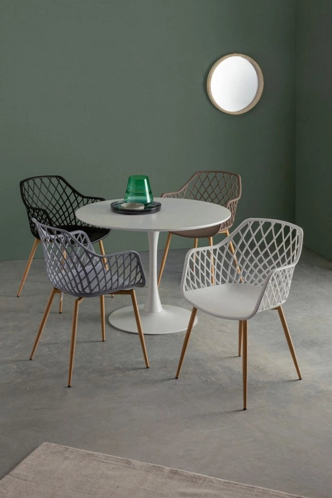 Tavolo Ø100x75h cm Bloom Bianco Opaco