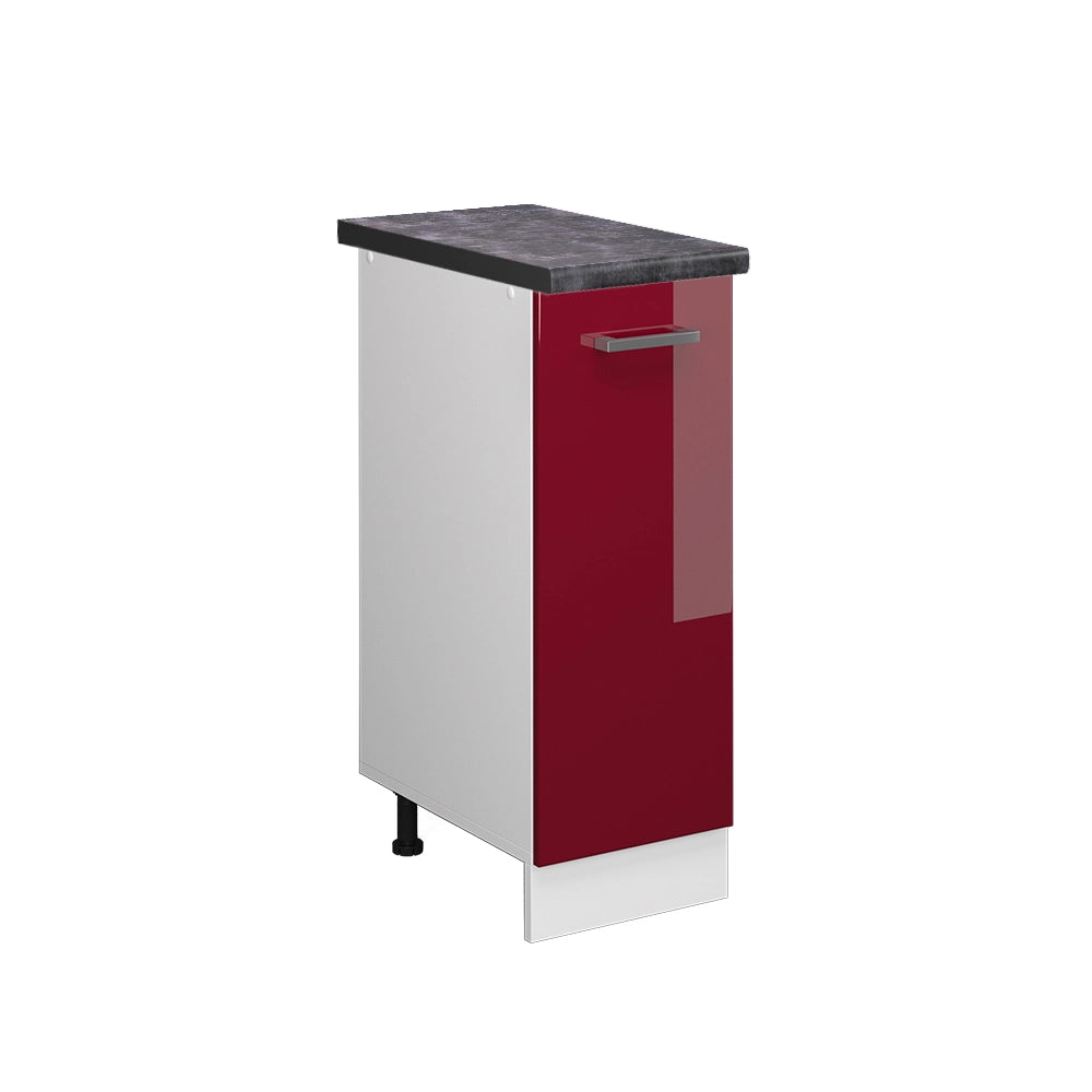 Armadio cucina dispensa alto R-Line Rosso lucido/Bianco 30 cm, PL Antracite Vicco