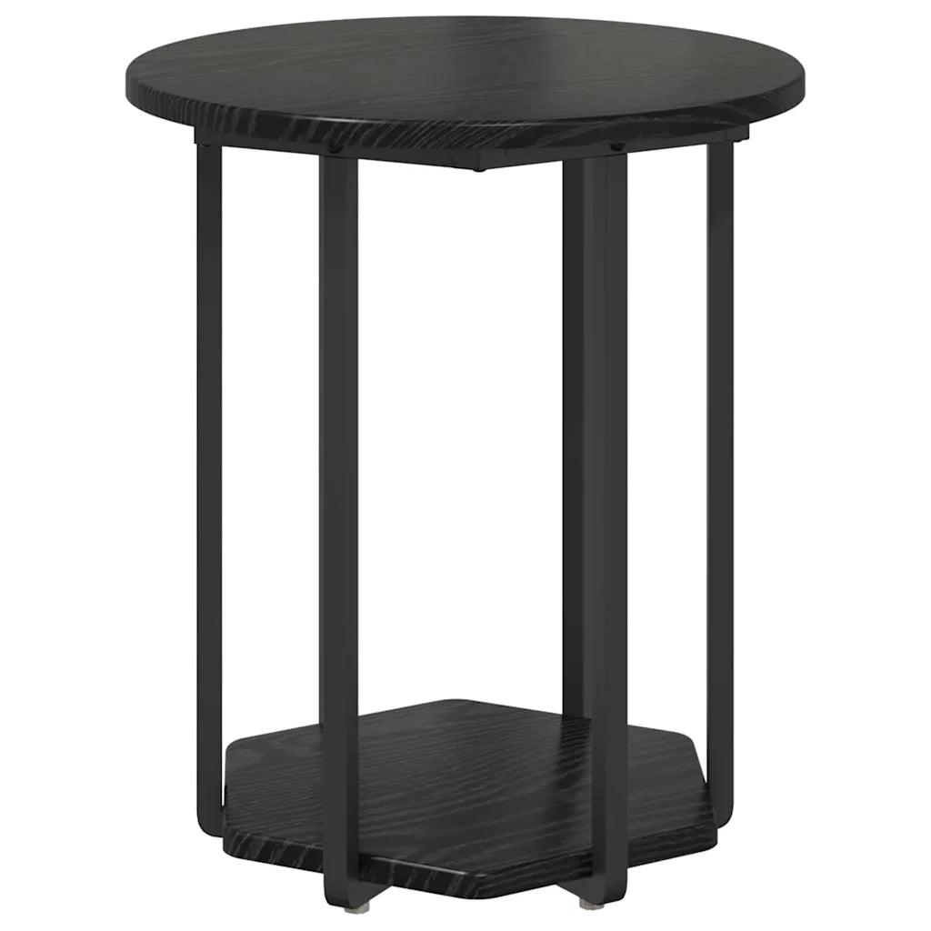 Set tavolini con lo scaffale 2 pz | Tavolo laterale Rovere Nero