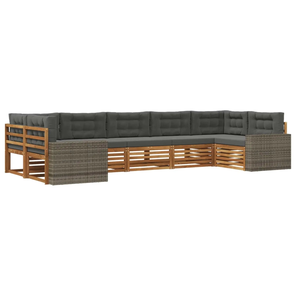 Set di divani da esterno 7 pz Naturale e Antracite 3383820