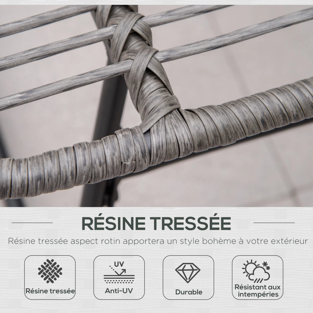 Poltrona da Giardino con Poggiapiedi ¨C Minimal ¨C Grigio