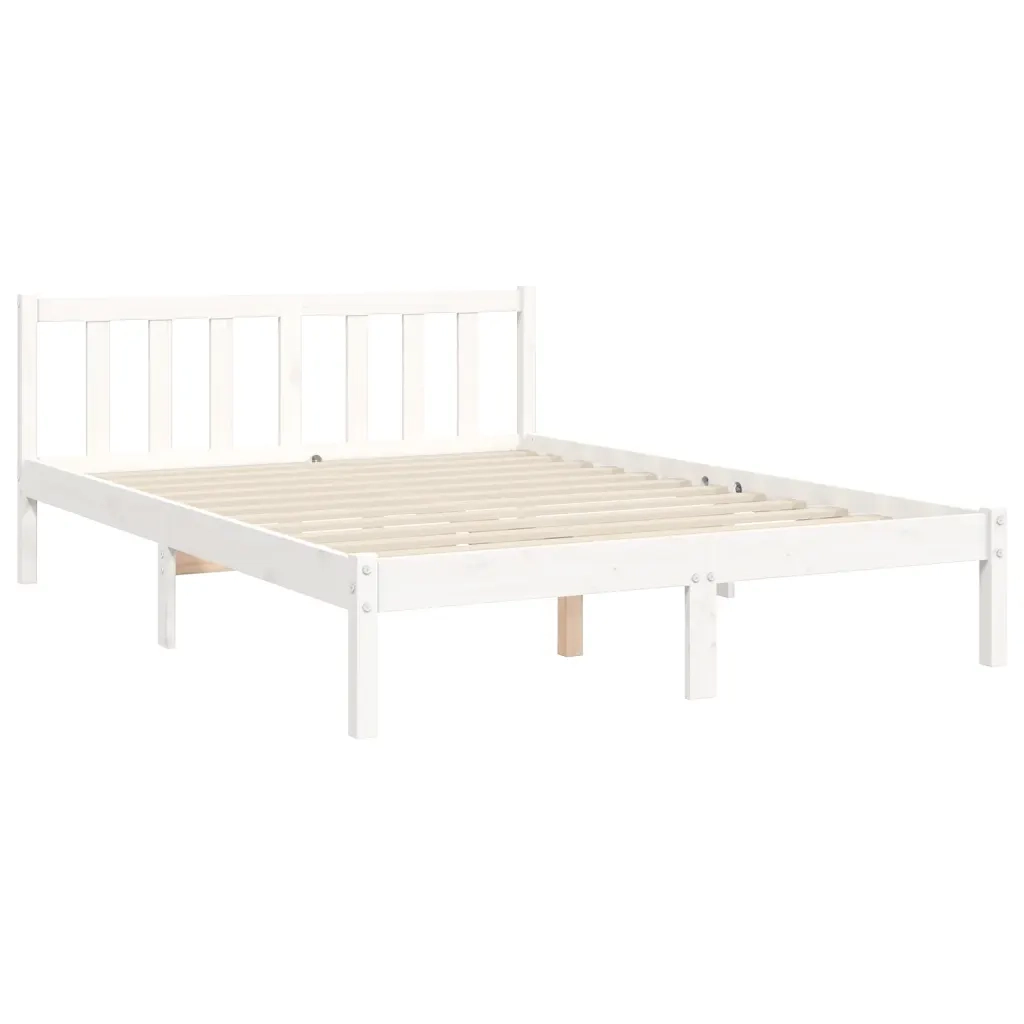Giroletto senza Materasso Bianco 120x200 cm Legno Massello Pino 3193137
