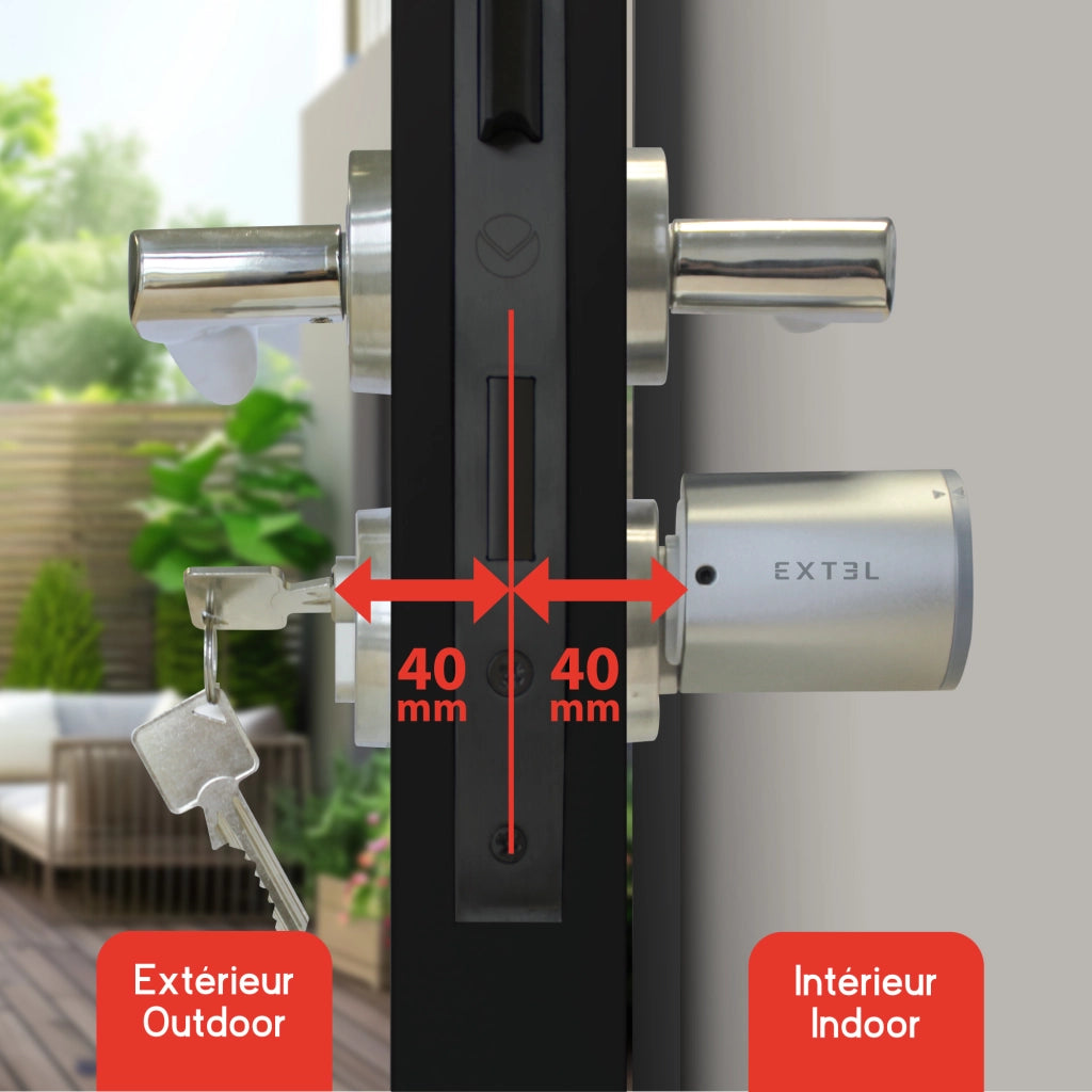 Kit Extel Lock Premium40 – Serratura Smart Bluetooth + cilindro 40/40 mm + tastiera wireless + 2 badge aggiuntivi