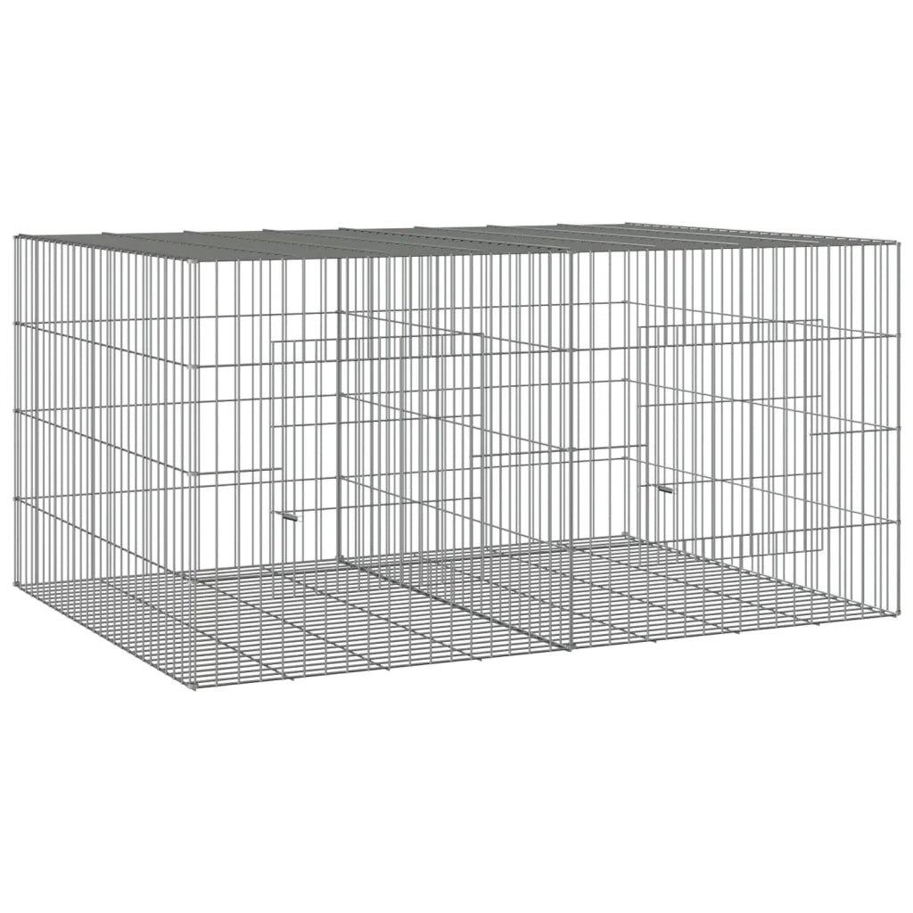 Conigliera con 2 Pannelli 110x79x54 cm Ferro Zincato 171568