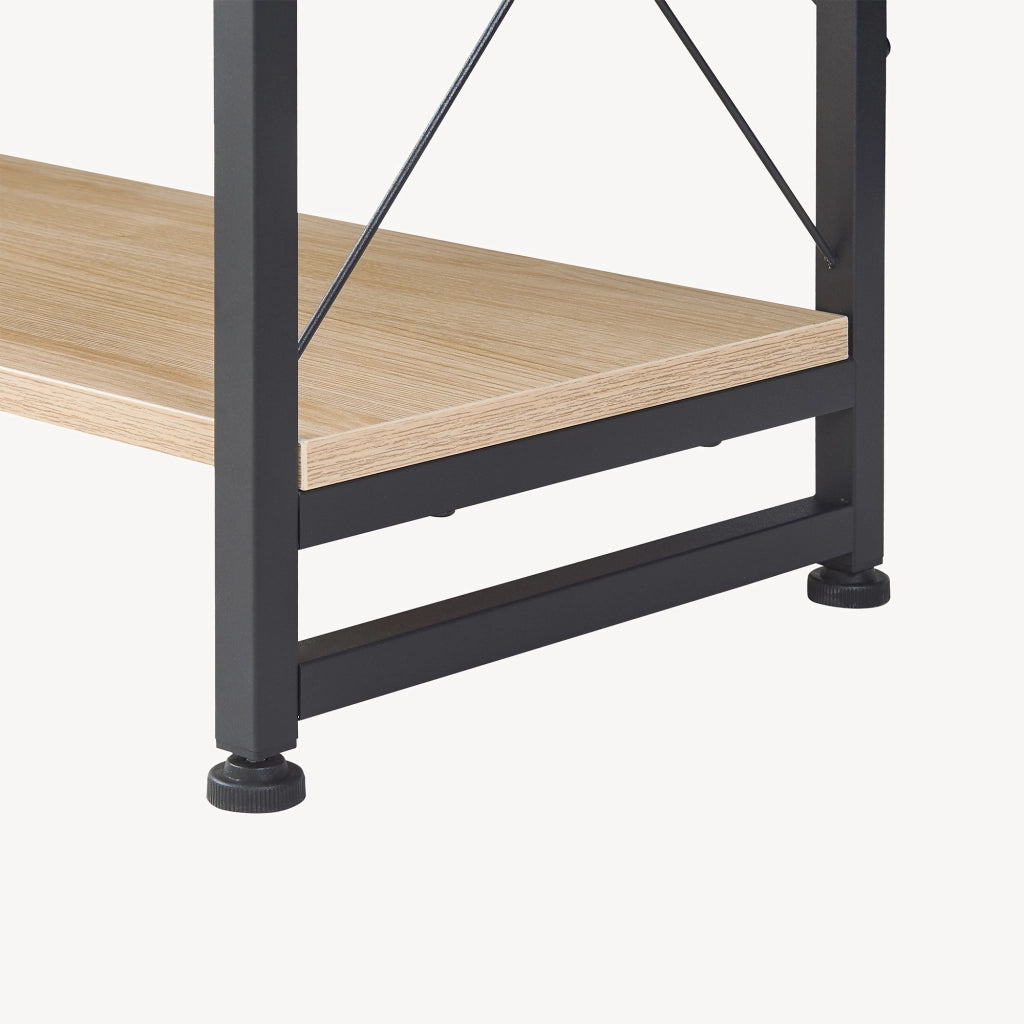 Libreria Skørping a 3 Ripiani Scaffale da Terra 90 x 65 x 30 cm - Nero / Effetto Rovere [en.casa]