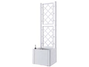 FIORIERA NATURAL DELUXE BIANCA QUADRA CON SPALLIERA  cm.43x43x142h. lt.35    STEFANPLAST
