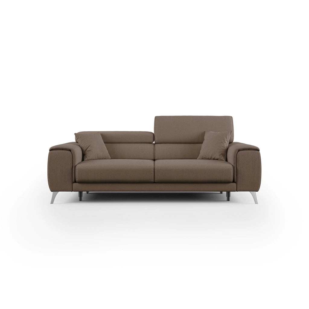Fusion Divano con sedute allungabili in tessuto smacchiabile T05 185 cm marrone
