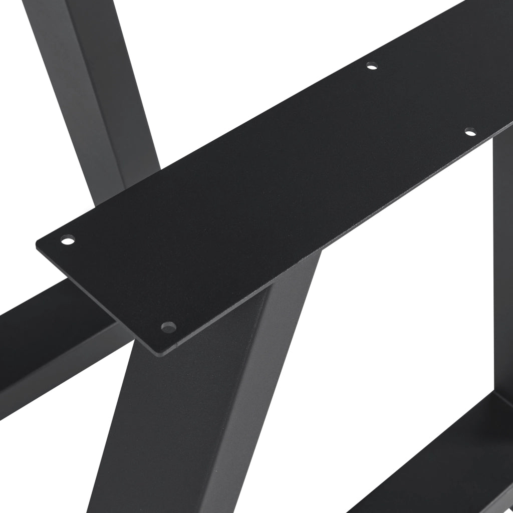 Set Eschau di 2 Gambe per Mobili 'Fai da Te' in Acciaio (AxL) 72 x 70 - Nero [en.casa]