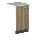 Pannello frontale della lavastoviglie R-Line Rovere artigianale/Antracite 45 cm, PL Marmo Vicco