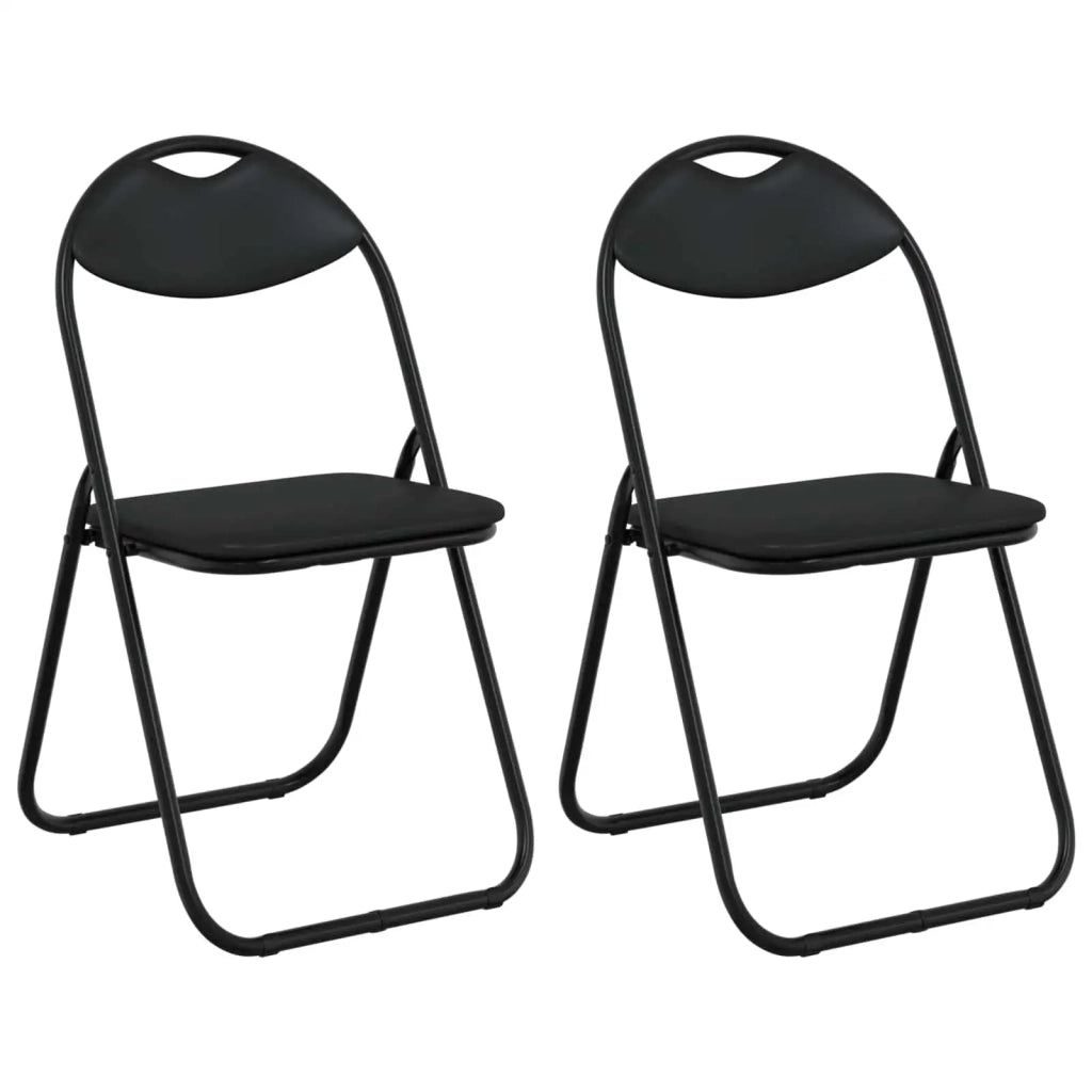 Sedia pieghevole 2 pcs Nero 48 x 43,5 x 81 cm Pelle Sintetica 42029060