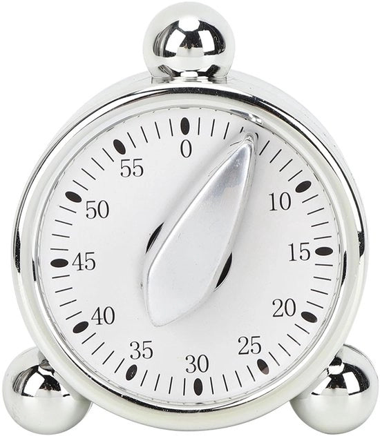Cronometro da Cucina - Timer Aftellend - Ideale per Cucina e Frittura - Argento - Misurazione del Tempo - Utile per la Casa - Qualità e Affidabilità