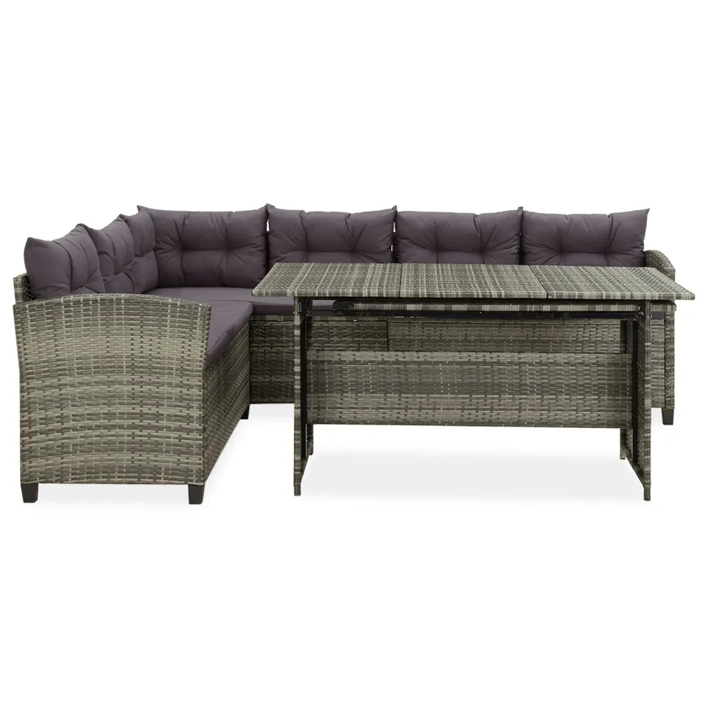 Set Divani da Giardino 2 pz con Cuscini in Polyrattan Grigio cod mxl 40759