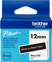 Brother BTAG-335 nastro per etichettatrice Bianco su nero