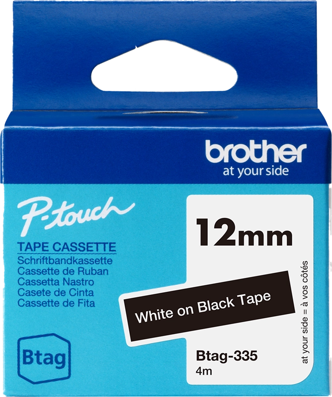 Brother BTAG-335 nastro per etichettatrice Bianco su nero