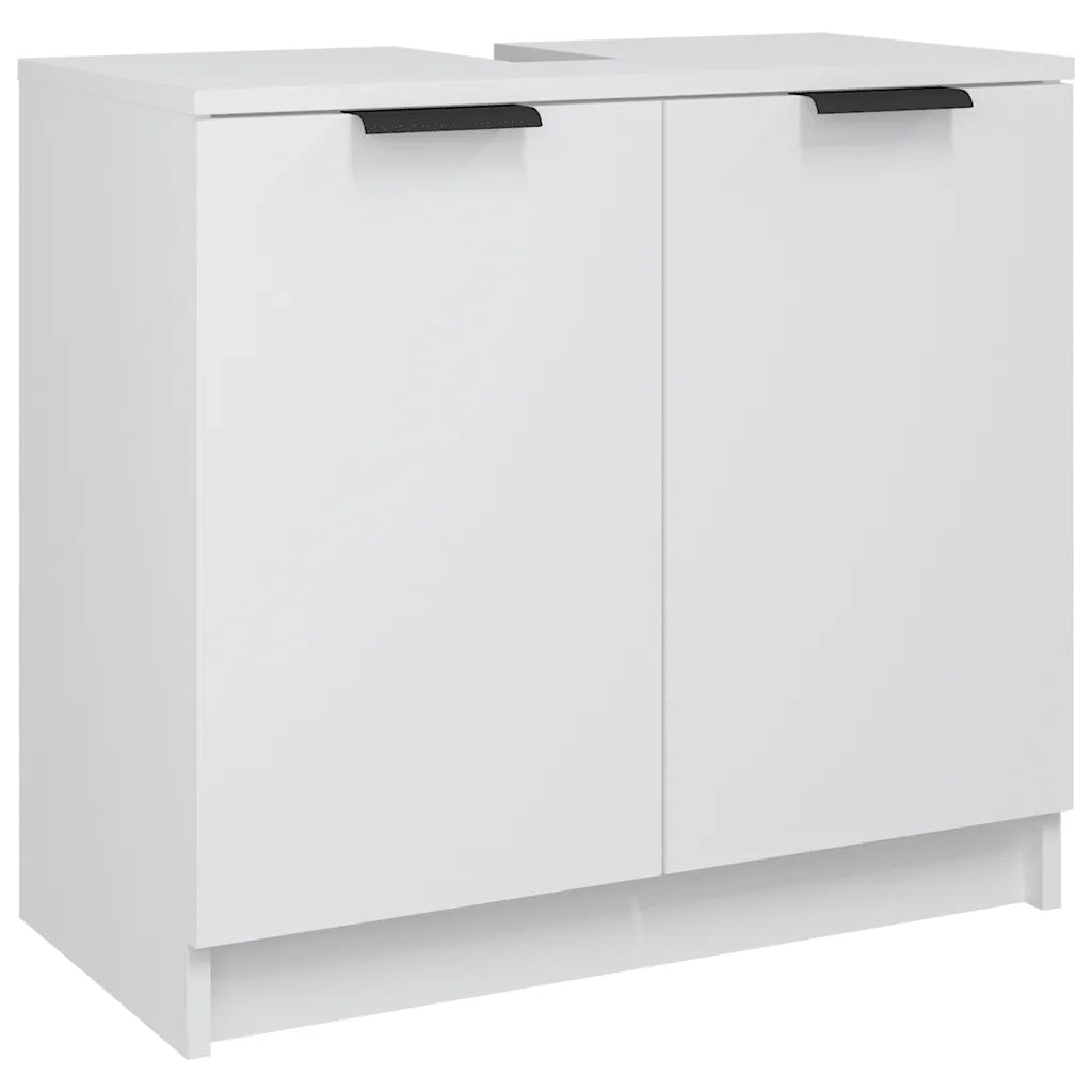 Armadietto da Bagno Bianco 64,5x33,5x59 cm in Legno Multistrato cod mxl 49369
