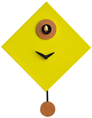 Orologio a Cucù da Parete 25x25x11cm Pirondini Italia Rombino Giallo