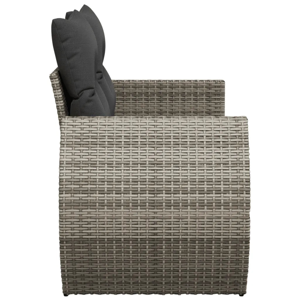 Divano da Giardino con Cuscini 2 Posti-Sofa da Giardino-Divano da esterno Grigio in Polyrattan 730280