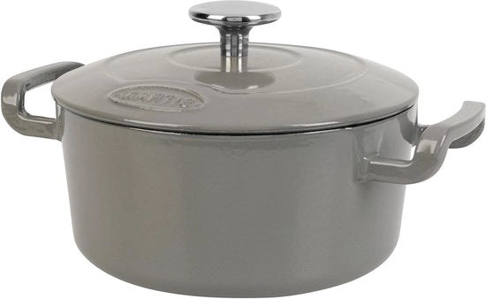 Padella a fuoco Ø 20 cm - Smaltato ghisa - 25 litri - Grigio - Ideale per induzione - 2-3 ospiti