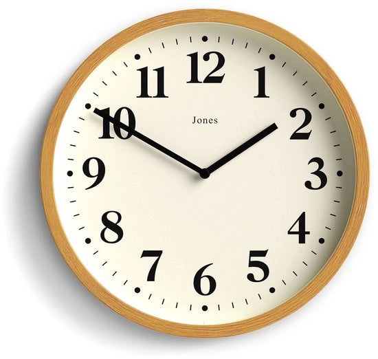 Orologio da parete | Piccola orologio moderno | 25 cm | Materiales imitazione di legno di medio formato | Stile classico contemporaneo per la cucina, salotto o ufficio