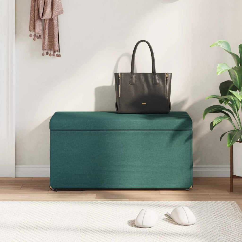 Pouf Verde Scuro 81 x 41 x 40 cm Tessuto e Legno Ingegnerizzato