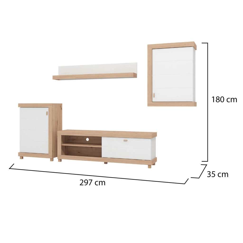 Urbe, set Mobili da Soggiorno Modulabile, Marrone Opaco