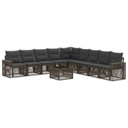 Set Divano da Giardino 10 pcs Grigio e Grigio Scuro polyrattan